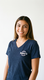 Baker’s MC Close To Home Women’s Relaxed V-Neck T-Shirt (Embroidered)