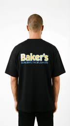 Baker's Burgers,Tacos & More Men’s Box Tee