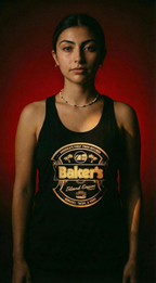 Baker’s “Inland Empire Original Emblem” Women's Racerback Tank Yellow